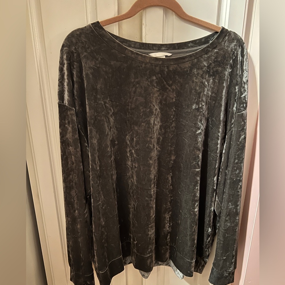 H&M Charcoal gray Velvet Sweatshirt